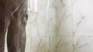 Lonely Indian husband bathing and masterbating