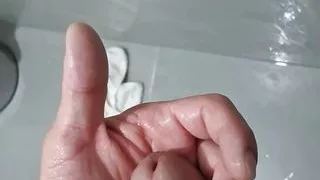 Jerking off hidden in the bathroom