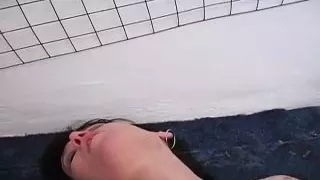 Nasty brunette German whore spanked before sucking big dick