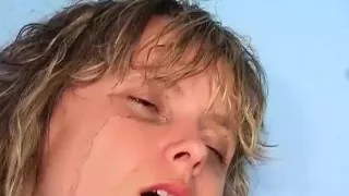 Blonde German teen tied up and facialized in bdsm action