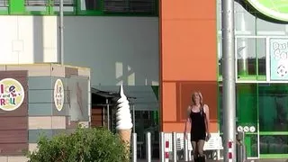 Sissy outside walk in high heels