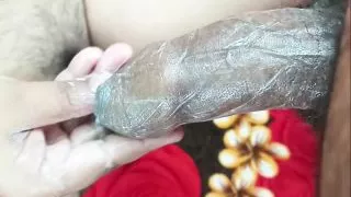 Desi Indian bhabhi got her ass by applying cream on the