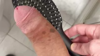 My roommate's brush and towel