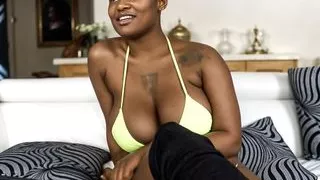 Massive Tits Black BBW Model Booked For Sloppy Head At Bikini Audition
