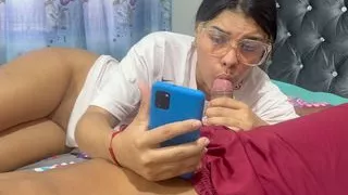 My Stepsister Gets Horny Watching Porn and Ends up Fucking Me Really Good Until She Milks.