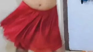 Brazilian ladyboy dance in sexy red lingerie