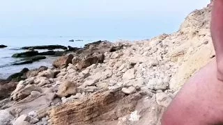 Wank on the rocks