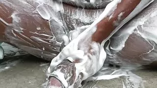 Desi Big dick Wash with Soap and Massage with Coconut Oil