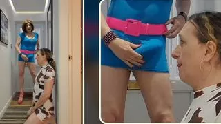 Big cock crossdresser Lucy face fucking MILF Lisa