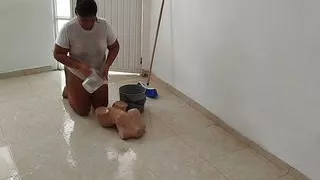 Young Colombian girl with a big ass masturbates her delicious pussy with her doll TANTALY