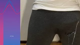 Huge cock huge cum in pants compilation