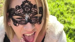 This Beautiful Milf Sucks Me In The Woods And Swallows It All