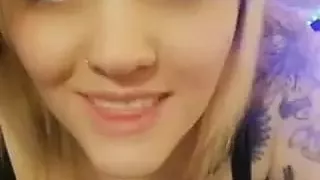 Blonde squirts during JOI