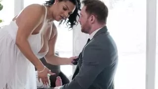 ADULT TIME - Big Naturals Bride Ashlyn Peaks Bounces On Best Man's Cock To Calm His Nerves!