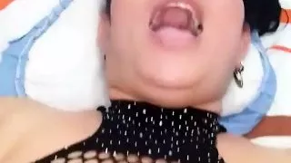 Beautiful Bride Sucking in Fishnet