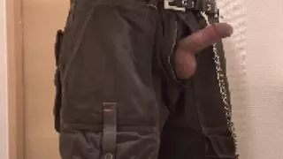 - Ejaculate with a while playing with her nipples. Masturbate with a dick out of the cargo pants with erotic pockets.