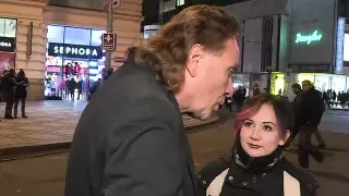 Beautiful stranger joins two guys and does hot threesome fuck in the bathroom