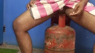 Outdoor fucking with black cock in home bathroom wife