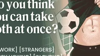 Fucked hard by an athlete in the locker room Journalist takes arrogant football star Sexy interview