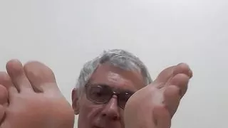 big  toes feet foot show who licking  well