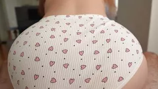 Big ass girl moves her cute panties aside so my hard dick can enter her tight pussy