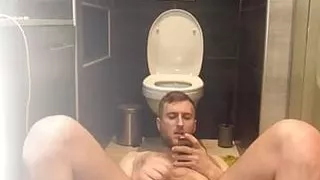 Wanking off before shower