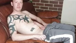 Socked scally ginger wanks and cums