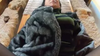 Blow-job, Fuck and Cum Playing with My Impotent Husband Friends While Wearing a Fur Coat Ep 240