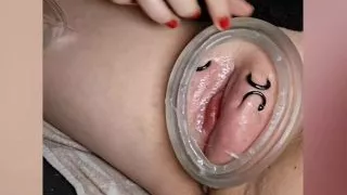 SklavinS pumps up her cunt while watching TV for her master! Part 2