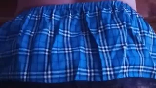 Whore in mini skirt, trying to fit a shampoo bottle in his ass