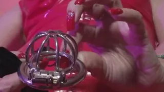 Dominatrix Eva Latex Fetish Femdom Mistress Red Rubber Solo Stockings Big Ass MILF Sexy Hot Heels Panties BDSM