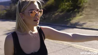 Hitchhiking Cutie Blake Blossom Gets Her Tits Covered With Huge Load - Spizoo