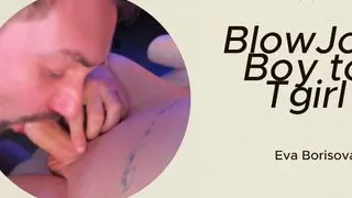 Boy Gives Blowjob to Gifted Tgirl