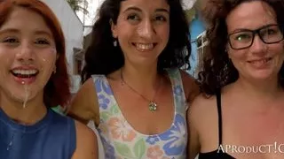 Lesbians Cum Walk on the Island