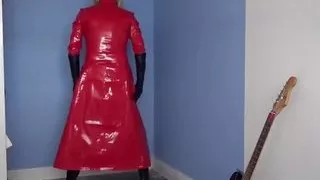 Playing in Pvc Coat, Thigh Boots and Gloves