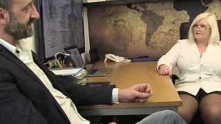 Applicant shows full commitment and fucks the chubby secretary