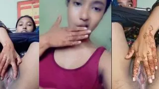 18+ Desi Girl Fingering Tight Pussy Showing Boobs Indian Village Bhabhi