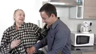 German sex with a sexy girl with big tits and golden hair