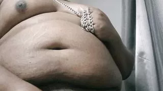 Leashed Transgender BBW Masturbating and Cumming