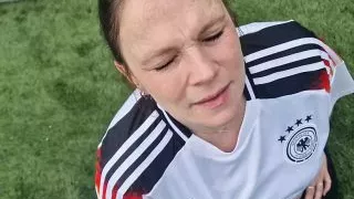 Pregnant German football mom fucks in the 9month outside