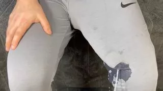 Huge cock cum in pants