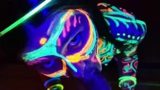 Fucked the wild slim girl in the UV- light