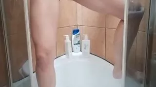 riding a dildo and peeing in the shower