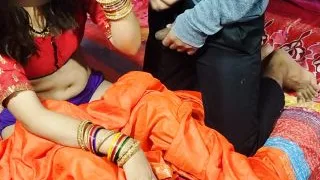 Huge Boobs Indian MILF strips Saree Choli and Fucks with Devar Ji