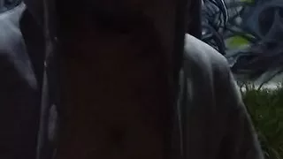 No Warm Shirt Man In Park With Only Sweater On Feeling Warm ????