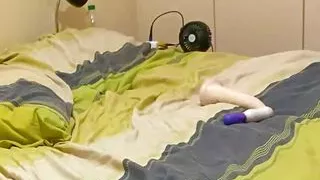 zoomed in edit of hot wife in the summer heat wave getting herself off while poring with sweat