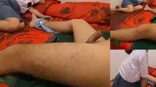 My High School Student Handjob While Shaving My Big Cock 18+