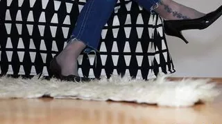 Grey stockings and heels