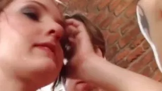 Gang Bang Sexy Horny Big Breasted Slut Gets Fucked by Three Hard Cocks