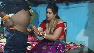 Sexy Bengali housewife wife fucking hard in home, Red blouse remove boob sucking